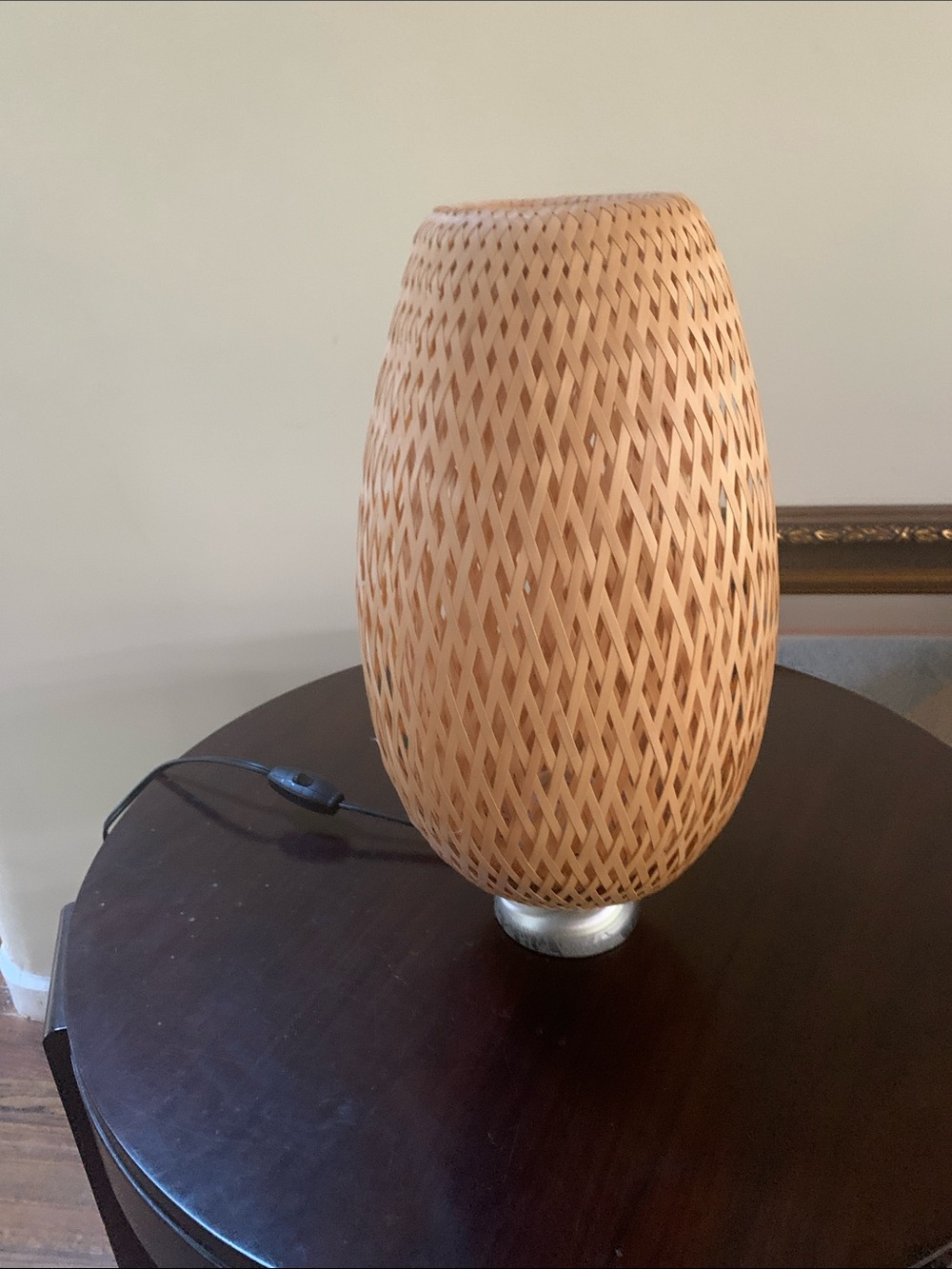 IKEA Handwoven Tan Woven Table Lamp -